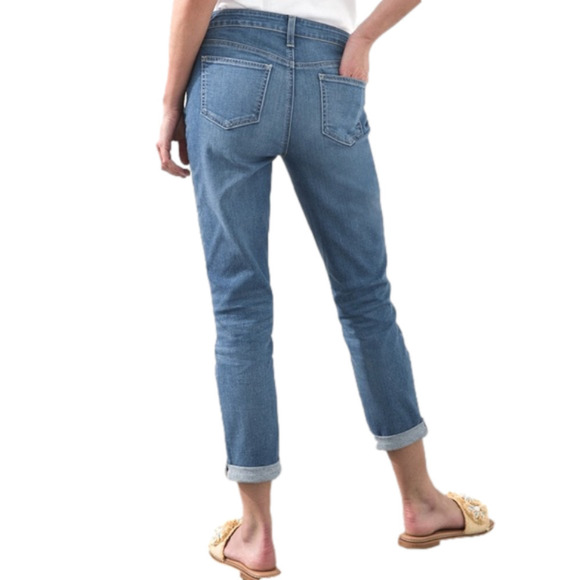 Chico’s So Slimming Girlfriend Crop Jeans Blue Denim - Size 0.5 (Small/6) - Picture 1 of 13